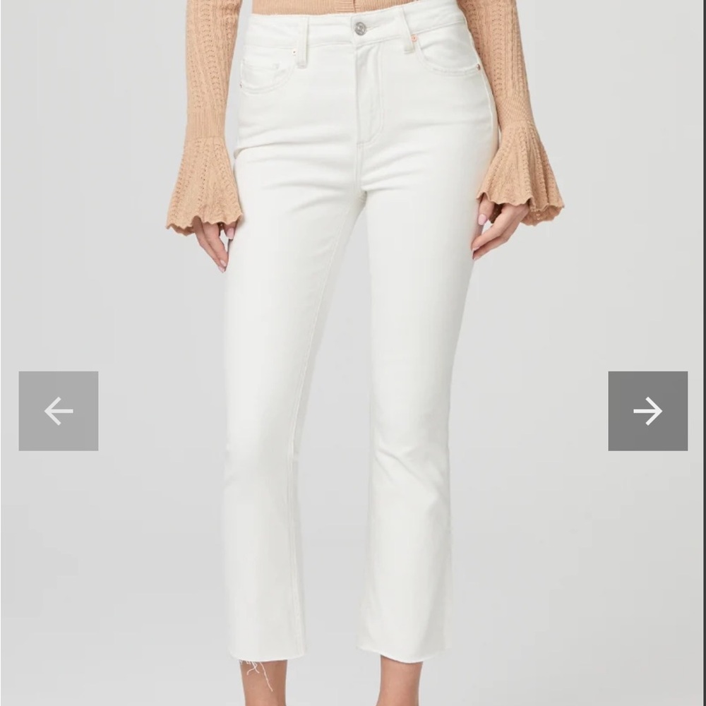 Paige Colette Crop Flare Raw Hem Jeans
